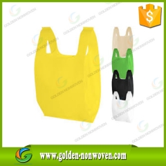 Bolsa de la compra de la camiseta no tejida con el logotipo de la impresión hecho por Quanzhou Golden Nonwoven Co.,ltd