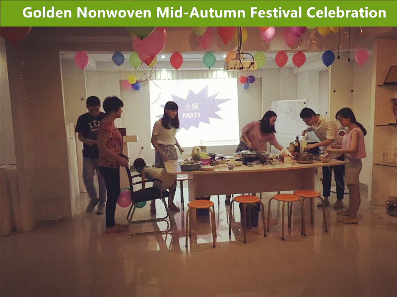Festival del medio otoño celebración dorada cultura no tejida
