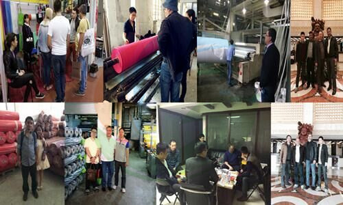 Los clientes que han visitado la fábrica no tejida de oro Quanzhou 